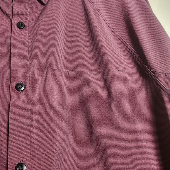 Lululemon Shirt Mens Large Purple Stripe Long Sleeve Button Up Stretch Casual - Picture 3 of 8